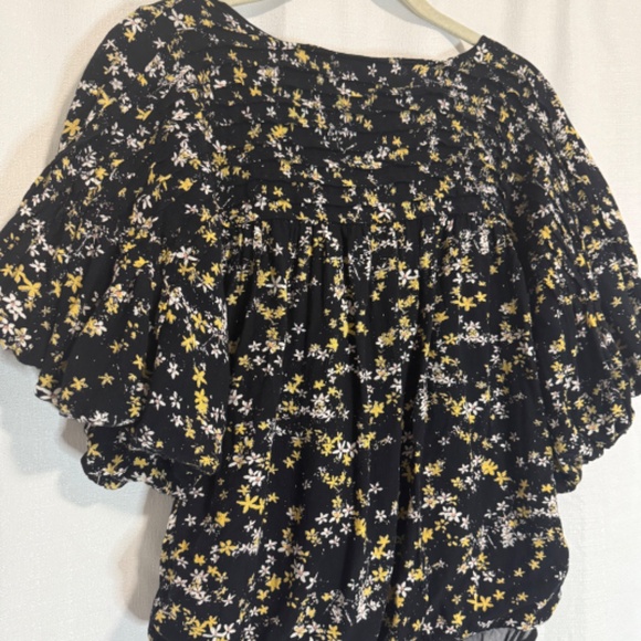 Intimately Free People Black and Yellow Ditsy Floral Print Dessa Bodysuit Size M - Picture 7 of 9